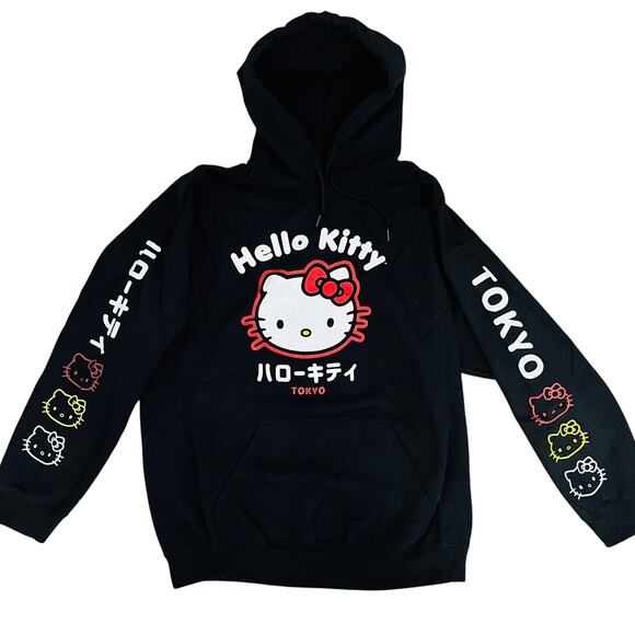 Sanrio Tops - Hello Kitty Tokyo Black Hoodie Sweatshirt Size M/L